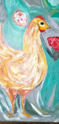 Hens Gemälde von Giuseppe Cesetti, 1960er