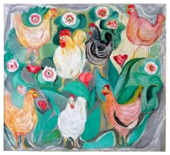 Hens Gemälde von Giuseppe Cesetti, 1960er