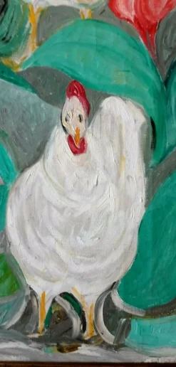 Hens Gemälde von Giuseppe Cesetti, 1960er