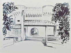 Hermann Paul, Altbau, Originalzeichnung, frühes 20. Jh