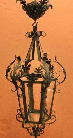 Höhenverstellbare Französische Laterne mit Akanthusblättern, 1920er