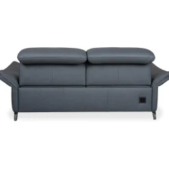 Himolla 1065 Zwei-Sitzer Ledersofa in Blau & Grau