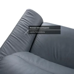 Himolla 1065 Zwei-Sitzer Ledersofa in Blau & Grau