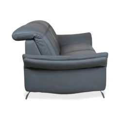 Himolla 1065 Zwei-Sitzer Ledersofa in Blau & Grau