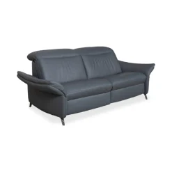 Himolla 1065 Zwei-Sitzer Ledersofa in Blau & Grau