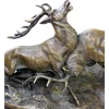 Hirschskulptur aus Bronze auf Marmorsockel, 20. Jh