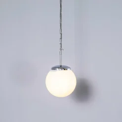 Hängelampe aus Opalglas, 1950er