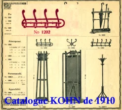 Hängende Jugendstil Garderobe aus Bugholz von Kohn, 1905