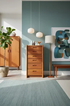 Hohe Dänische Teak Kommode mit Sechs Schubladen von Dyrlund, 1960er