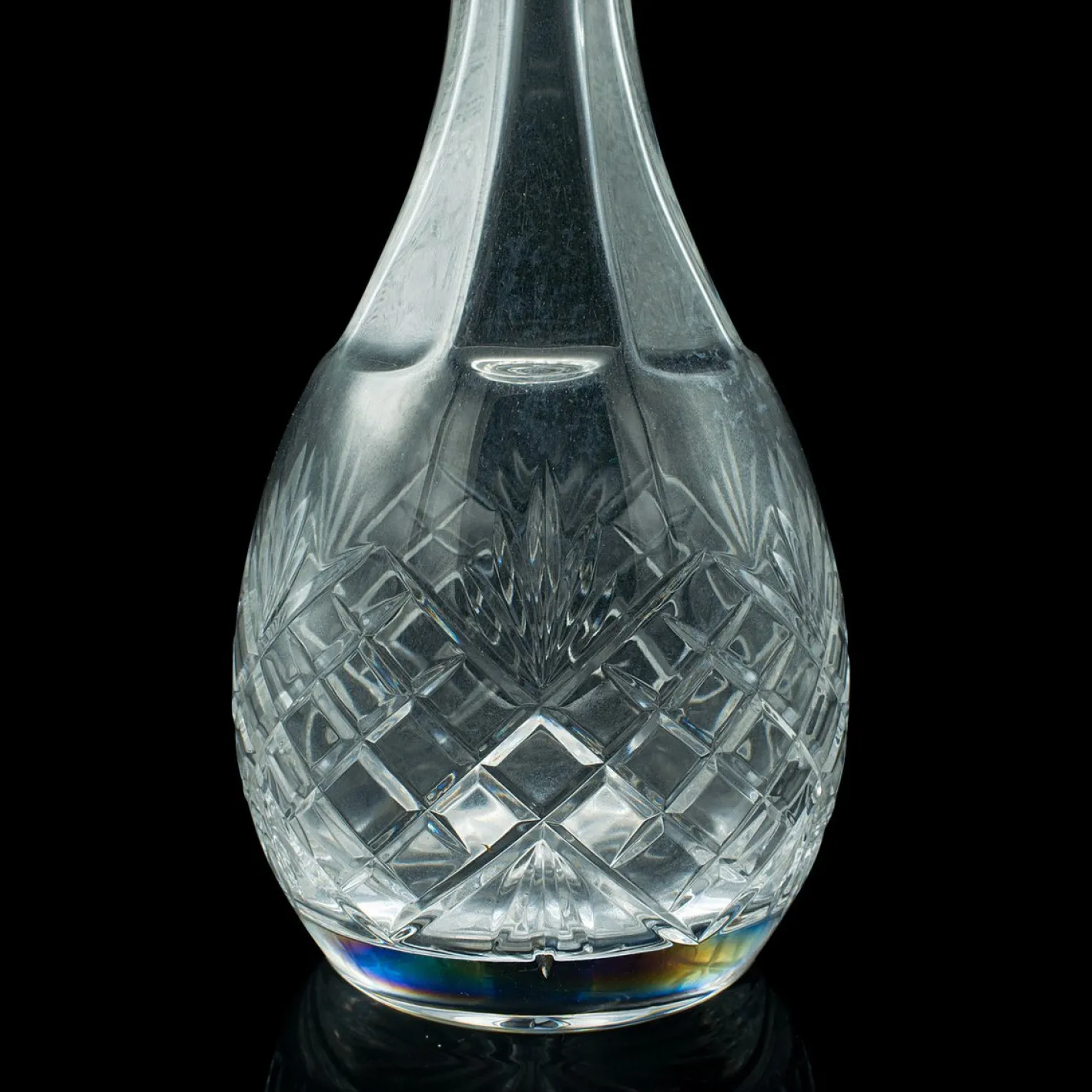 Hoher englischer Vintage Port Dekanter aus geschliffenem Glas, 1960er