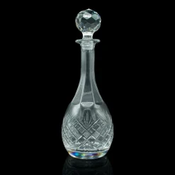 Hoher englischer Vintage Port Dekanter aus geschliffenem Glas, 1960er