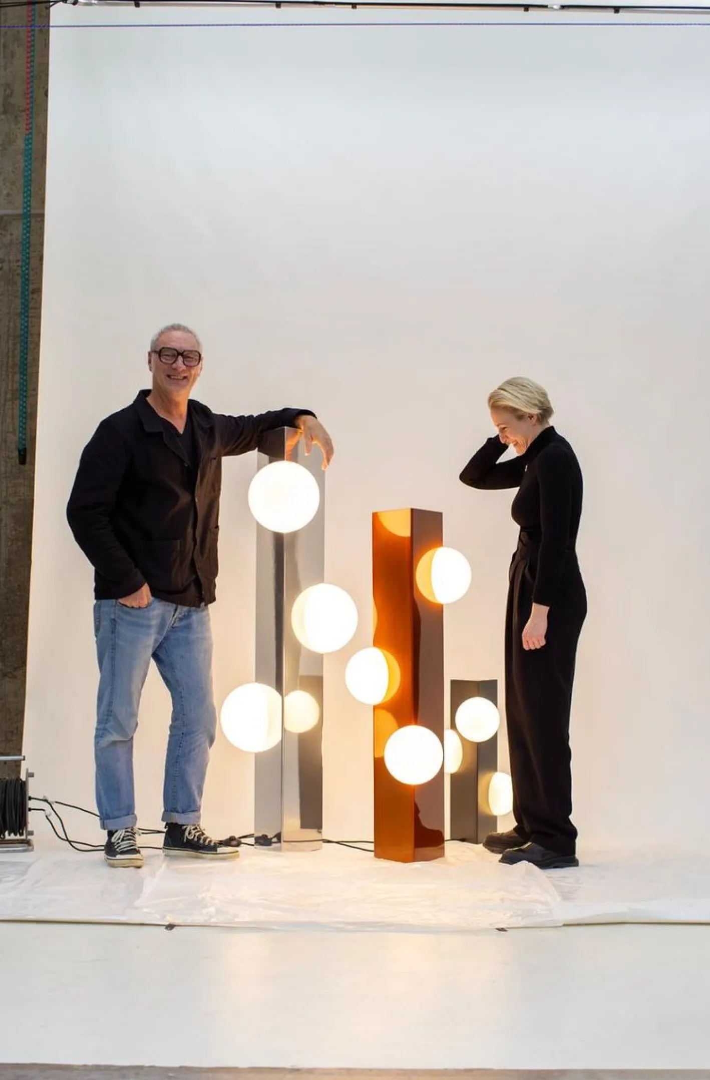 Hohe Sfera Chrom Lampe von Pulpo
