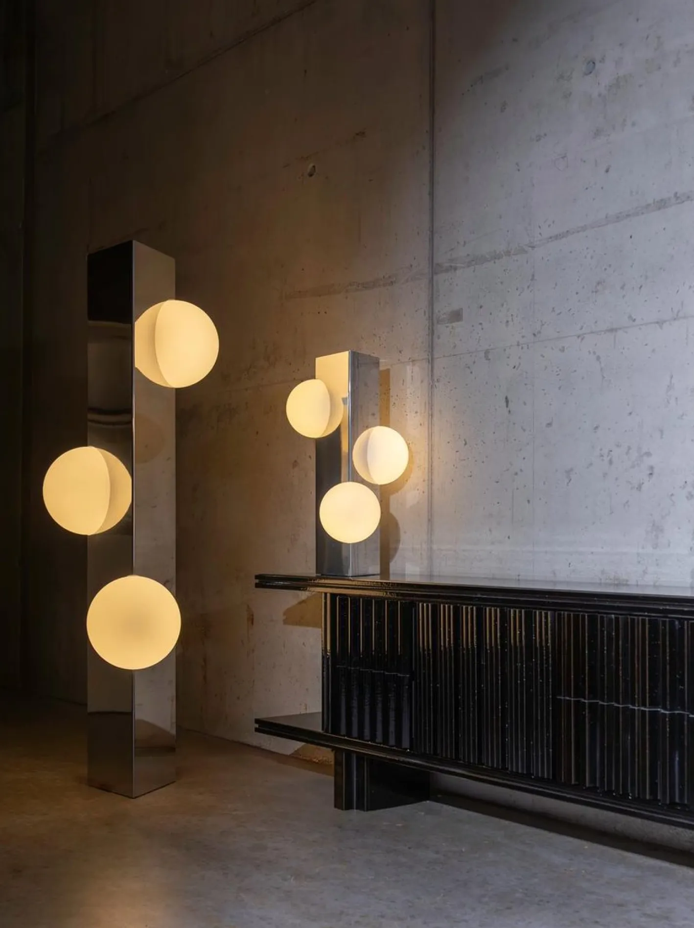 Hohe Sfera Chrom Lampe von Pulpo