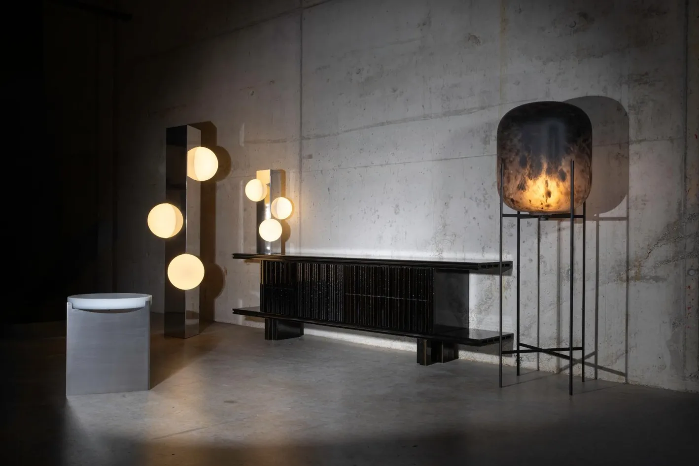 Hohe Sfera Chrom Lampe von Pulpo