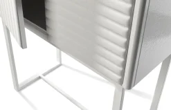 Hohes Sideboard aus Holz & ECO-Leder mit weißem Lack von Jacobo Ventura