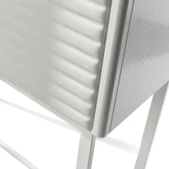 Hohes Sideboard aus Holz & ECO-Leder mit weißem Lack von Jacobo Ventura