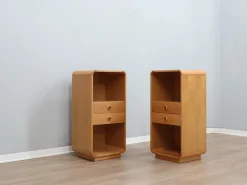 Hohe Vintage Nachttische aus Birkenholz, 1970er, 2er Set