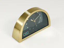 Hollywood Regency Durchsichtige Tischuhr aus Messing, Seiko zugeschrieben, Japan, 1980er