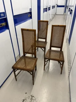 Hollywood Regency Esszimmerstühle aus Kunstbambus, 1970er, 3er Set