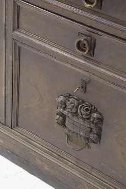 Holz Sideboard mit Marmor und Messing Details von Ignaz Herlinger, 1890er