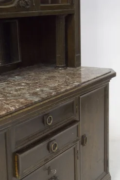 Holz Sideboard mit Marmor und Messing Details von Ignaz Herlinger, 1890er