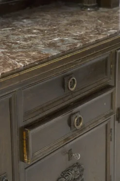 Holz Sideboard mit Marmor und Messing Details von Ignaz Herlinger, 1890er