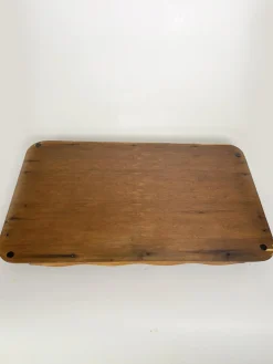 Holz und Messing Tablett, Frankreich, 19. Jh