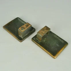 Horizontale Push-Pull Türgriffe aus Bronze mit Relief, 1970er, 2er Set
