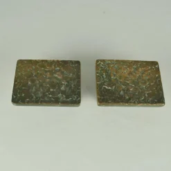 Horizontale Push-Pull Türgriffe aus Bronze mit Relief, 1970er, 2er Set