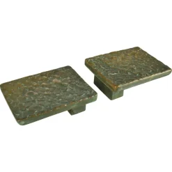 Horizontale Push-Pull Türgriffe aus Bronze mit Relief, 1970er, 2er Set