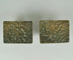 Horizontale Push-Pull Türgriffe aus Bronze mit Relief, 1970er, 2er Set