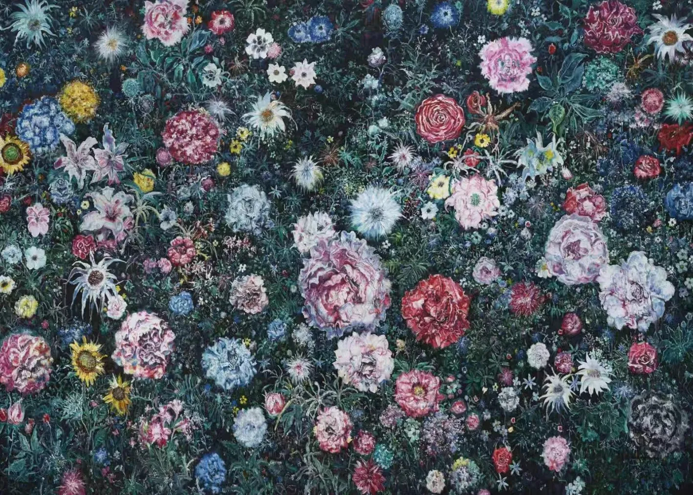 Hua Qing, Starry Sky of Flowers, 2024, Öl auf Leinwand