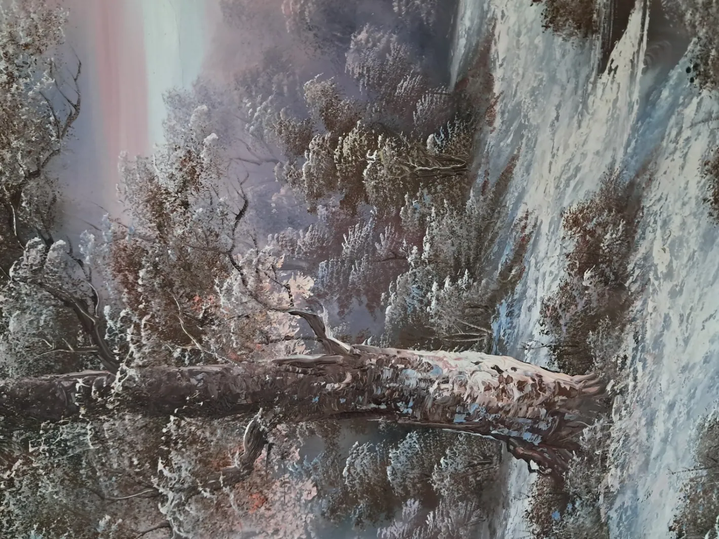 I Cafieri, Winterlandschaft, Ölgemälde, 1984, gerahmt