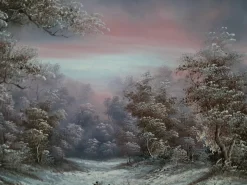 I Cafieri, Winterlandschaft, Ölgemälde, 1984, gerahmt