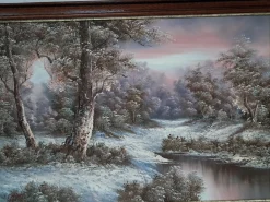 I Cafieri, Winterlandschaft, Ölgemälde, 1984, gerahmt