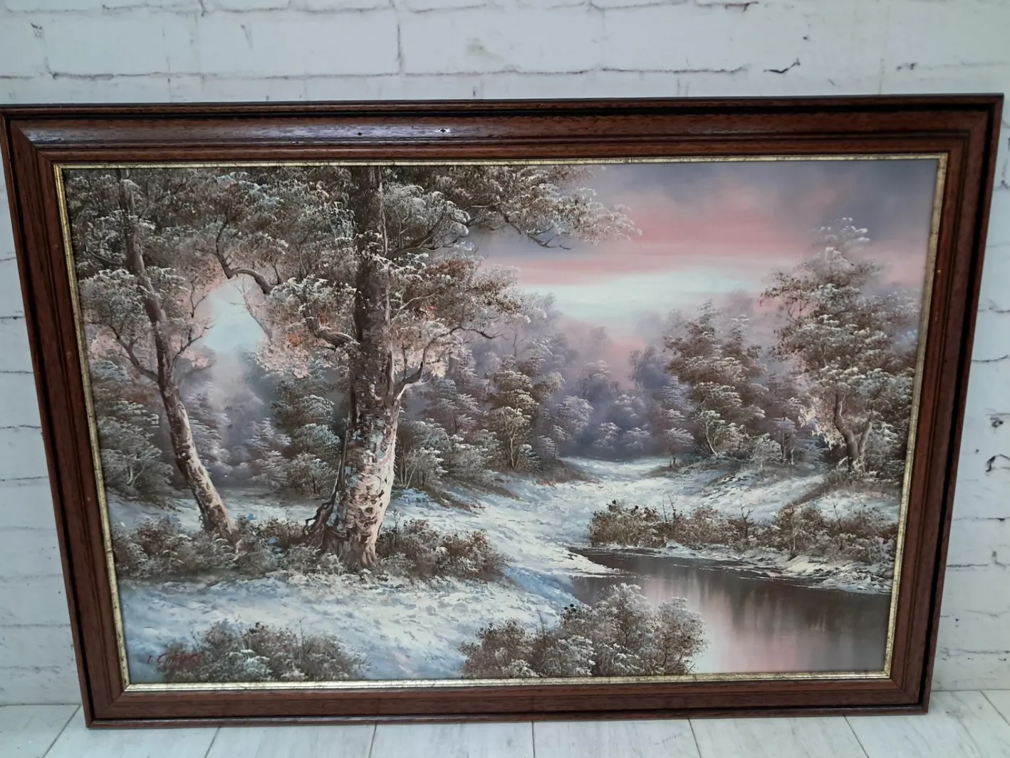 I Cafieri, Winterlandschaft, Ölgemälde, 1984, gerahmt