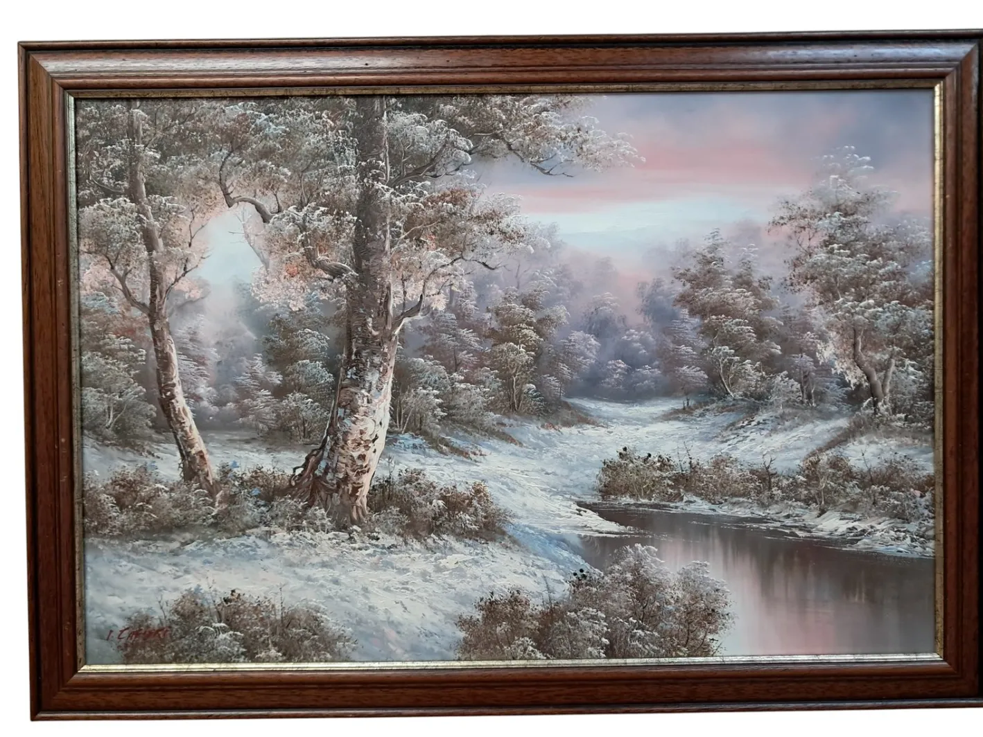 I Cafieri, Winterlandschaft, Ölgemälde, 1984, gerahmt