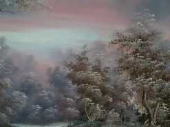 I Cafieri, Winterlandschaft, Ölgemälde, 1984, gerahmt