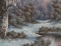I Cafieri, Winterlandschaft, Ölgemälde, 1984, gerahmt