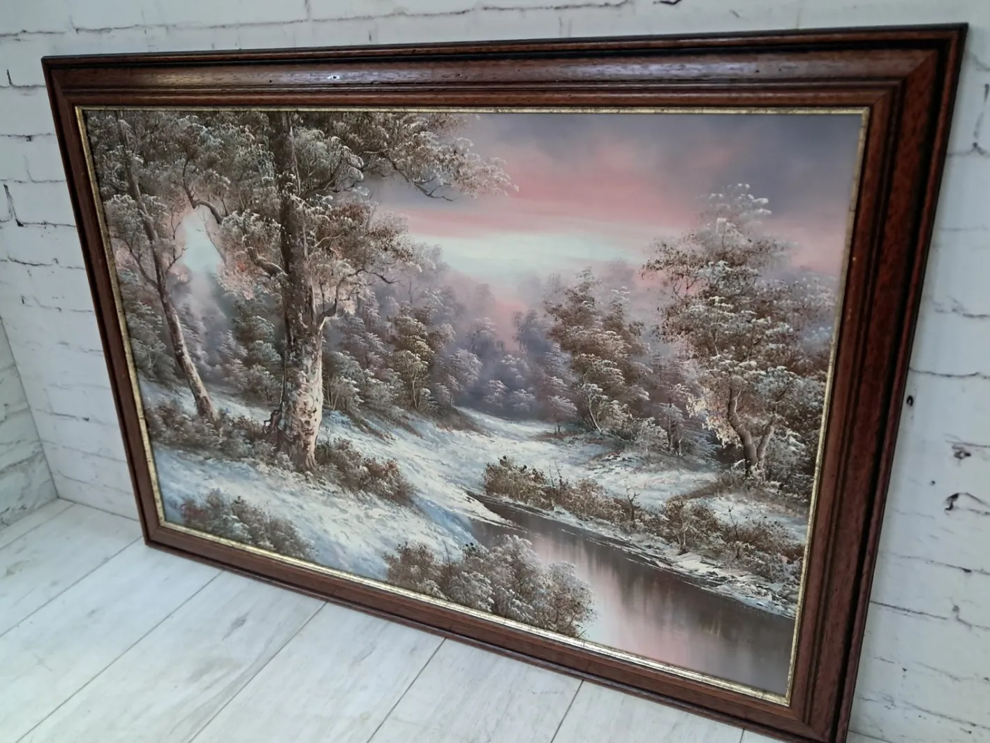 I Cafieri, Winterlandschaft, Ölgemälde, 1984, gerahmt