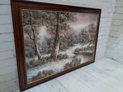 I Cafieri, Winterlandschaft, Ölgemälde, 1984, gerahmt