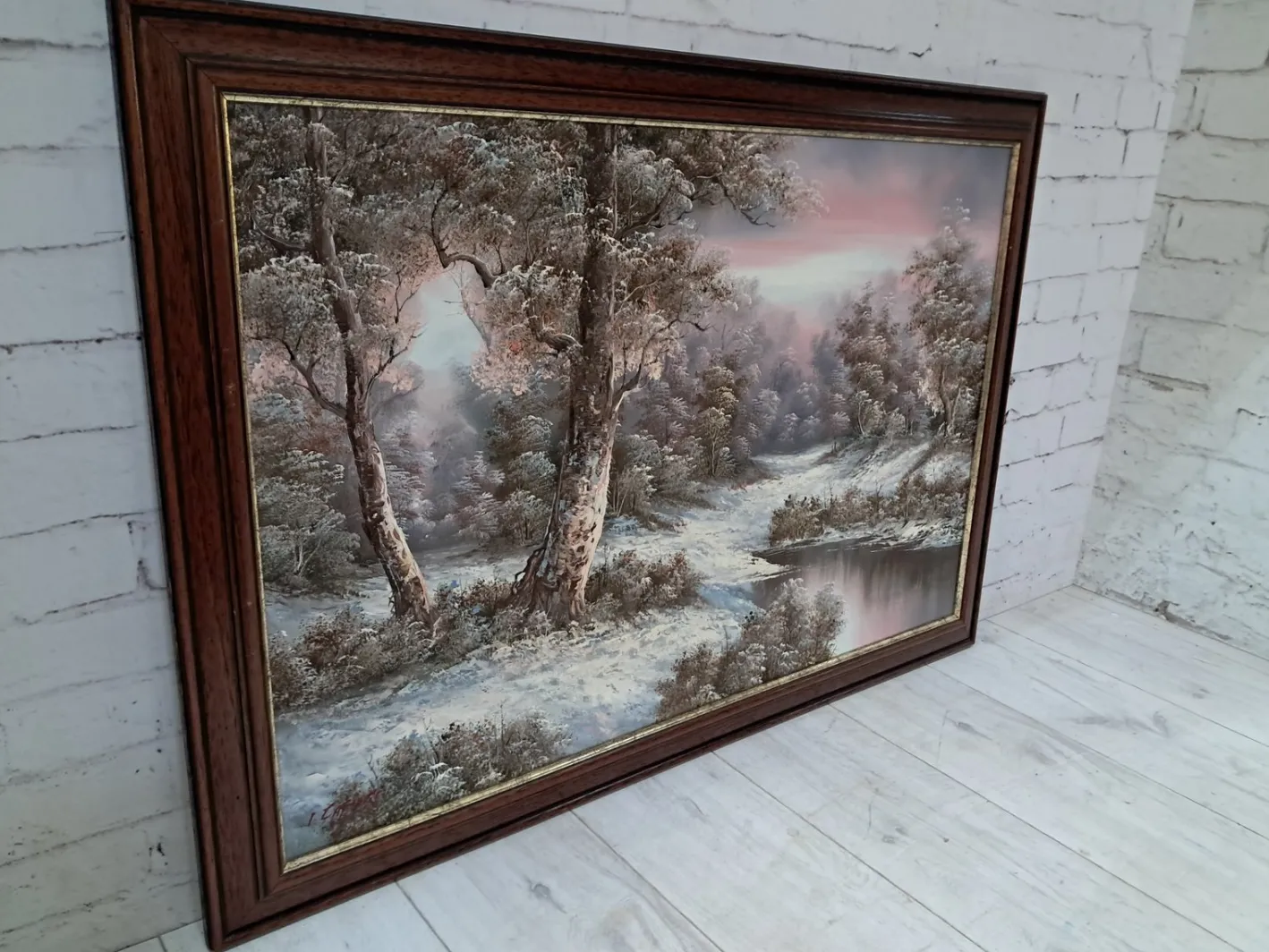 I Cafieri, Winterlandschaft, Ölgemälde, 1984, gerahmt