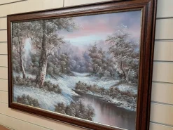 I Cafieri, Winterlandschaft, Ölgemälde, 1984, gerahmt