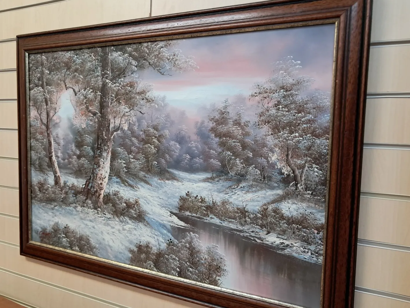 I Cafieri, Winterlandschaft, Ölgemälde, 1984, gerahmt