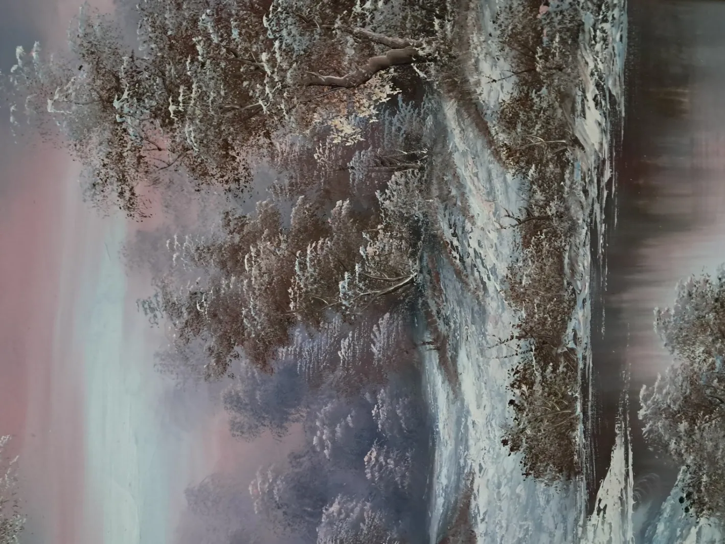 I Cafieri, Winterlandschaft, Ölgemälde, 1984, gerahmt