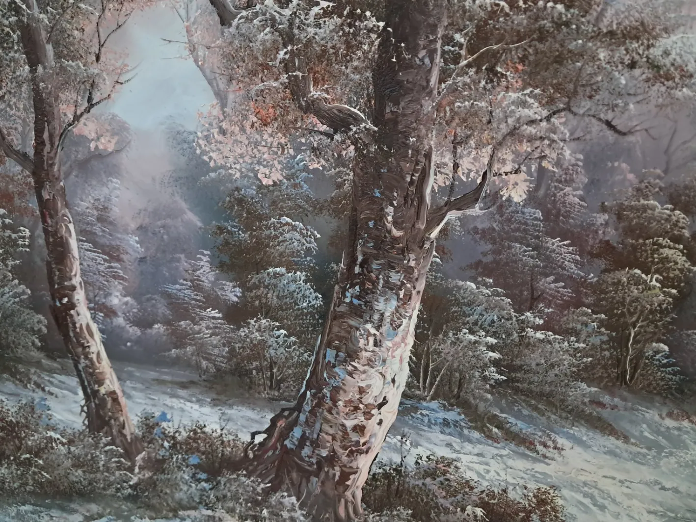 I Cafieri, Winterlandschaft, Ölgemälde, 1984, gerahmt