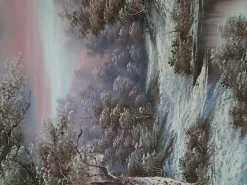 I Cafieri, Winterlandschaft, Ölgemälde, 1984, gerahmt