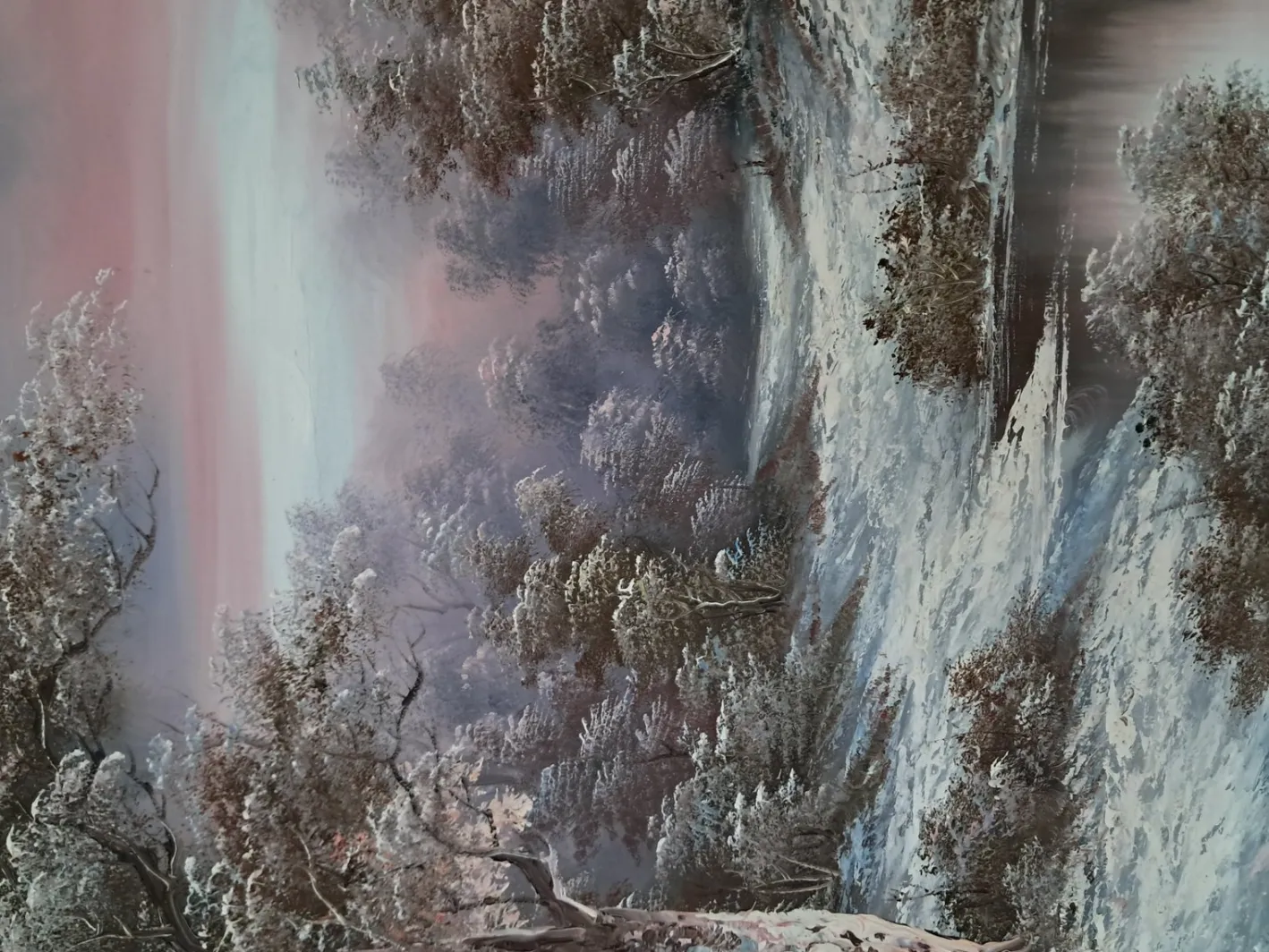I Cafieri, Winterlandschaft, Ölgemälde, 1984, gerahmt