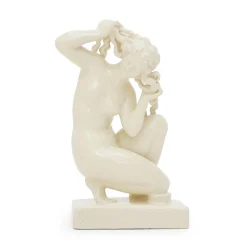 Icaro Rodi, Venus von Rhodos Skulptur, Weiße Emaille Keramik, 1930er