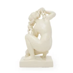 Icaro Rodi, Venus von Rhodos Skulptur, Weiße Emaille Keramik, 1930er